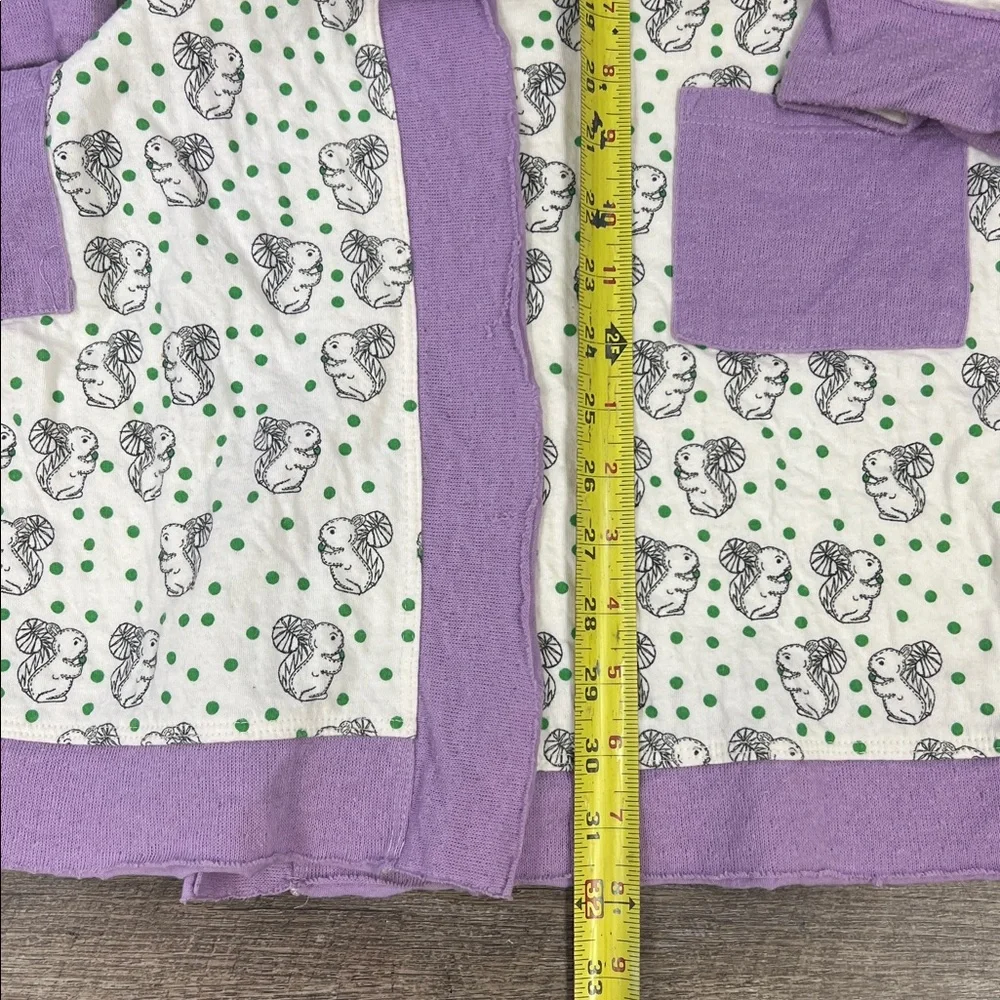 Anthropologie Porridge Whimsical Squirrel Print Tie-Wrap Robe - Picture 12 of 12